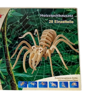 Kids 3D Wooden Plug In Building Kit Small Tarantula Building Kit Plug In Puzzle Craft - Image 1 of 4