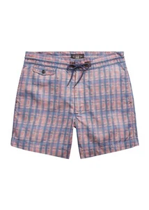 Ralph Lauren RRL Rojo Sarga a Cuadros Bañador Cordón Board Shorts Nuevo - Imagen 1 de 3