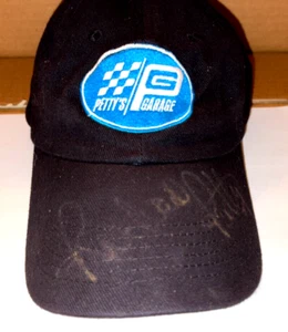 PRE WORN Autographed Signed Richard Petty #43 PETTY'S GARAGE Black Hat Cap - Picture 1 of 5