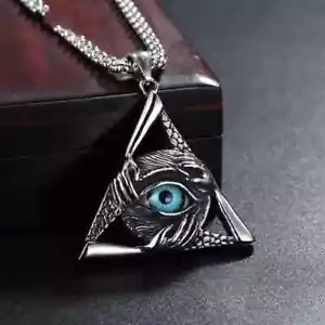 Collar Colgante Retro Ojo de Dios Triangular Ojo de Diablo Para Hombre Moda Hip Hop - Imagen 1 de 21