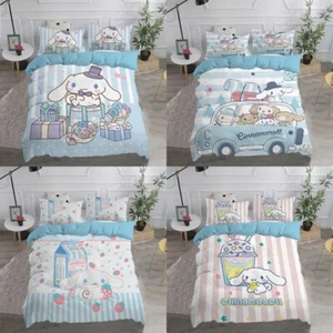 3/4 Pcs Duvet Cover Set Cartoon Cinnamoroll Pillowcase Sheet Quilt Cover Bedding - Picture 1 of 32