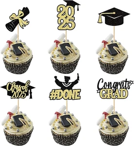 24 PCS Graduation Cupcake Toppers, Congratulations to the Graduating Class of 20 - Picture 1 of 5