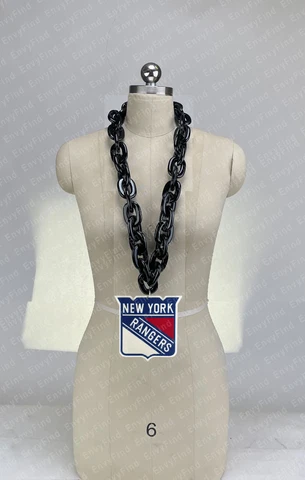 New NHL Rangers Black Fan Chain Necklace Foam MI USA Cover