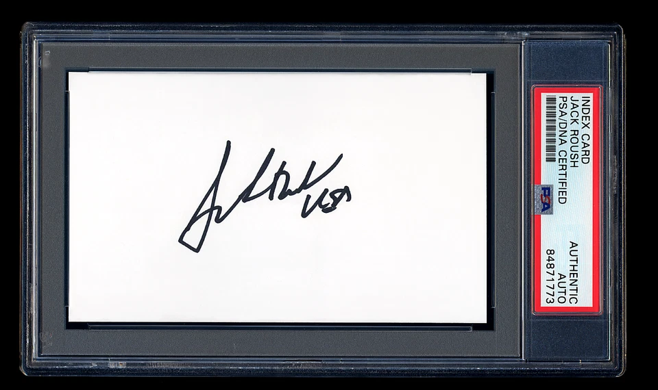 JACK ROUSH SIGNED MINT INDEX CARD PSA/DNA AUTOGRAPH NASCAR HOF RACING TEAM OWNER - Image 1 of 1
