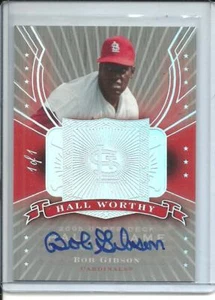 BOB GIBSON Autograph 1/1 2005 UD HOF Hall Worthy Auto 1/1 Cardinals - Picture 1 of 1