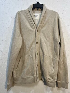 Old Navy Womens Large Oatmeal Shawl Collar Button Up Grandma Cardigan Sweater. - Picture 1 of 9