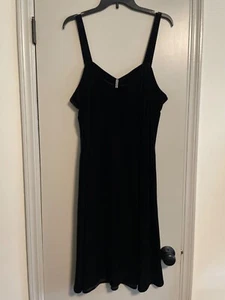 Black Velvet Sleeveless Dress Rhinestone Detail Plus Size 18 20W Goth Whimsigoth - Picture 1 of 3