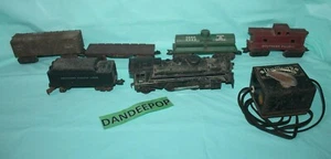 Vintage Louis Marx & Co 6 Piece Trains Locomotive And Toy Transformer  - Picture 1 of 12