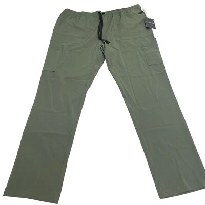 Medgear Womens Stretch Scrubs Pants, Utility Style with 7 Pockets Green - Image 1 of 4