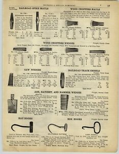 1928 PAPER AD Railroad Spike Maul Bell Pattern Hammer Track Chisel Nail Machine