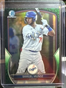 2023 Bowman Chrome Baseball Samuel Munoz Green Grass Refractor 53/99 BDC-102 - Picture 1 of 2