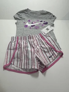 Size 6 NIKE AUTHENTIC GIRLS ORIGINAL BRAND NEW 2Pc TEE & SHORTS SET - Picture 1 of 5