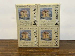 Crabtree & Evelyn Jojobaöl dreifach gemahlene Seife 4 Riegel 1,76 Unzen je 200 g - Bild 1 von 2