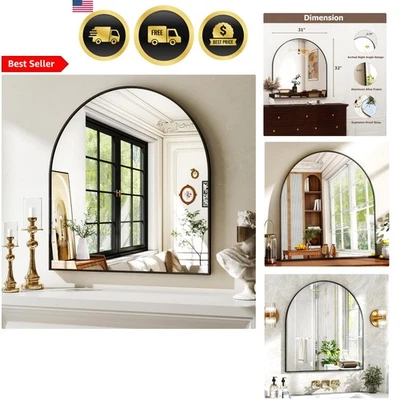 Arched Wall Mirror Black Vanity Mirror for Bedroom Living Room Entryway - Image 1 of 4