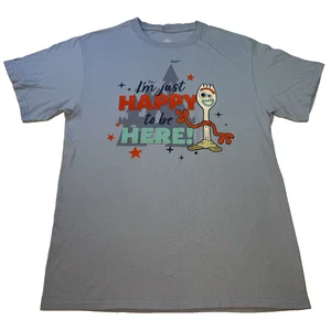 Camiseta azul Toy Story Forky I'm Just Happy To Be Here de los parques de Disney talla mediana - Imagen 1 de 6
