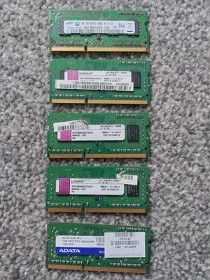 5 Laptop RAM SODIMM DDR3 PC3-10600S – 2GB + 1GB Sticks, Samsung, Kingston, ADATA - Image 1 of 2