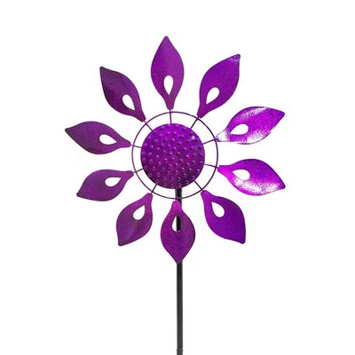 Wind Spinner Dahlia 120cm Metal Windmill Home/Garden Decor Lawn Display Fuchsia - image 1 of 3