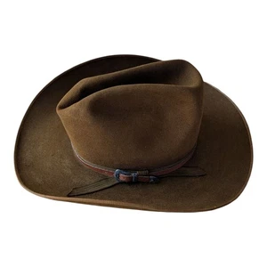 Worth Walden Co Dallas Texas Fieltro Western Sombrero 4X Beaver Ranch Granja De Colección Marrón - Imagen 1 de 13