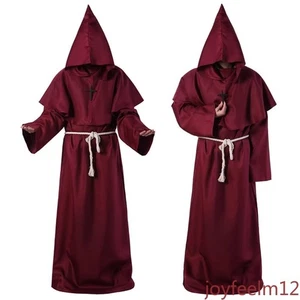 Accappatoio uomo monaco medievale paramento prete padrino halloween cosplay abbigliamento - Foto 1 di 26