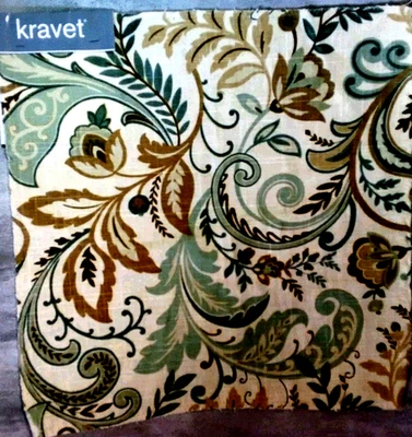 Kravet Designer Floral Fabric Sample Linen Rayon 12" x 13" - Lite Colors - NWT - Image 1 of 4