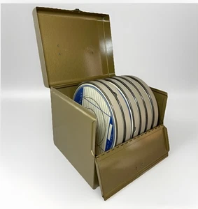 VINTAGE Excelsior Reel Case With Vintage 8mm Metal Film Reels & Canisters - Picture 1 of 16