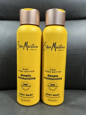 2X SHEA MOISTURE Raw Shea Butter Deeply Moisturizing body wash 18 fl oz. each - Image 1 of 2