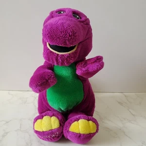 Vintage Barney Dinosaur Plush 13” Stuffed Purple Open Mouth Plastic Eyes 1992 - Picture 1 of 13