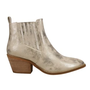 Corkys Potion Metallic Round Toe Chelsea Booties Womens Gold Casual Boots 80-004 - Picture 1 of 5