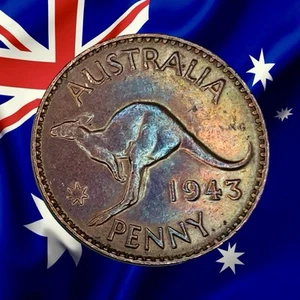 Australia 1943 1 centavo - Jorge VI - ¡Excelente tono colorido! - Barco combinado - Imagen 1 de 2