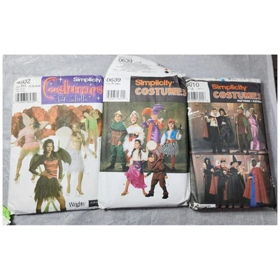 Simplicity Sewing Patterns Lot of 3 Halloween Costumes Adult & Kids Spooky Witch - Image 1 of 4