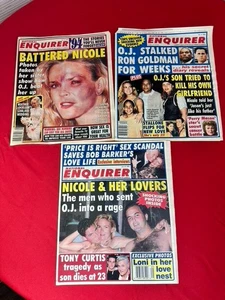 VTG Original Collectible 3 LOT National Enquirer Magazine OJ Simpson & Nicole - Picture 1 of 9