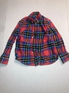 Polo Ralph Toddlers Size 5 Red Flannel Long Sleeve 100% Cotton - Picture 1 of 8