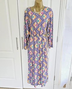 Vestido midi Closet London para mujer Reino Unido 16 púrpura estampado abstracto múltiple cintura recortada - Imagen 1 de 12