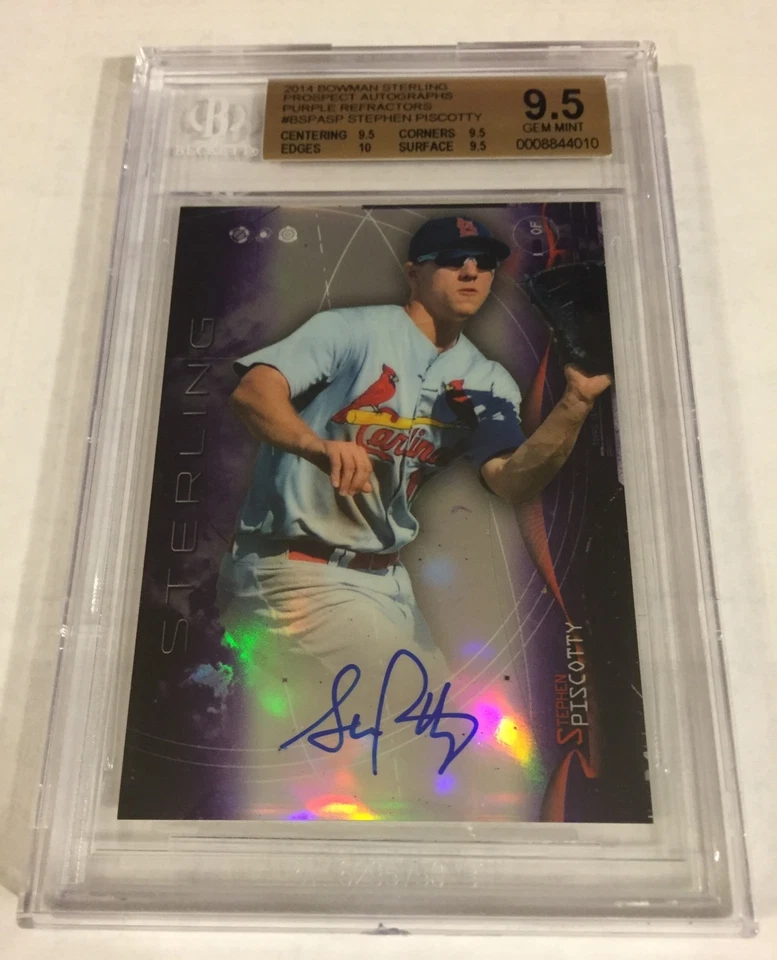 2014 BOWMAN STERLING PURPLE REFRACTOR STEPHEN PISCOTTY AUTO RC /50 BGS 9.5 POP 2 - Image 1 of 1