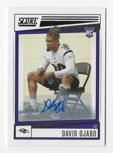 2022 Panini Score #315 David Ojabo novato coche ~ Baltimore Ravens - Imagen 1 de 2