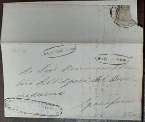 (ITA-301) ITALIA 1853 lettera intera di Spaneza? a Spaccaforno? - Foto 1 di 3