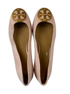 Zapatos planos de ballet Tory Burch Benton de cuero sin cordones rosa para mujer talla 5 nuevos sin caja - Imagen 1 de 11