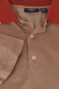 Hickey Freeman Herren Sienna braun & goldene Perlen Baumwolle Golf Polo Shirt S Small - Bild 1 von 4