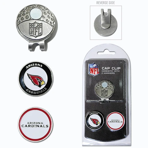 Arizona Cardinals NFL Team Golf Cap Clip with 2 Magnetic Enamel Ball Markers Cover