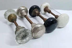 Perillas de puerta antiguas de colección, porcelana, vidrio y metal, cerrajero, conjunto de 4 - Imagen 1 de 10