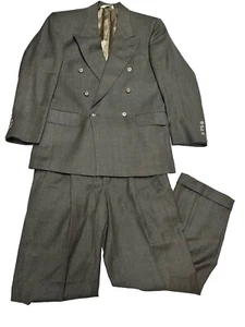 Vintage Evan Picone 2 Piece Suit Mens Gray 100% Wool 31x29 See Description - Picture 1 of 11