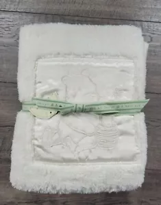 Baby Girl Boy Disney New Classic Pooh Cream Satin Pooh Honey Pot Fuzzy Blanket - Picture 1 of 2