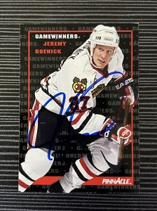 JEREMY ROENICK CHICAGO BLACKHAWKS ‘92 PINNACLE #256 SIGNED AUTOGRAPH CARD PROOF - Bild 1 von 4