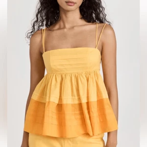 NUEVO Top Babydoll Staud Theo Algodón Peplum Talla 4 - Imagen 1 de 14