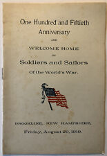 BROOKLINE NH 1919 WWI Names of American Expeditionary Forces during World War I