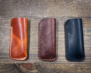 Leather EDC Pocket Knife Slip universal 4.75”x 2” fits Bugout, Stockman and more - Picture 1 of 12