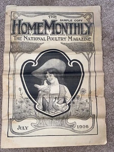 Selten Vintage Juli 1906 The Home Monthly National Poultry Magazine New York - Bild 1 von 11