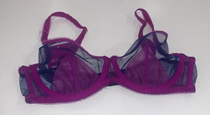 L'AGENT by AGENT PROVOCATEUR CERI Indigo Lace Mesh Bra 34C NWT New - Picture 1 of 3