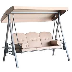 3-Seat Patio Swing Chair Outdoor Porch Glider with Canopy for Garden Backyard - Picture 1 of 16
