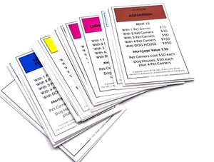 Monopoly Littlest Pet Shop LPS Property Title Deed Cards Game Replacement Set - Picture 1 of 3